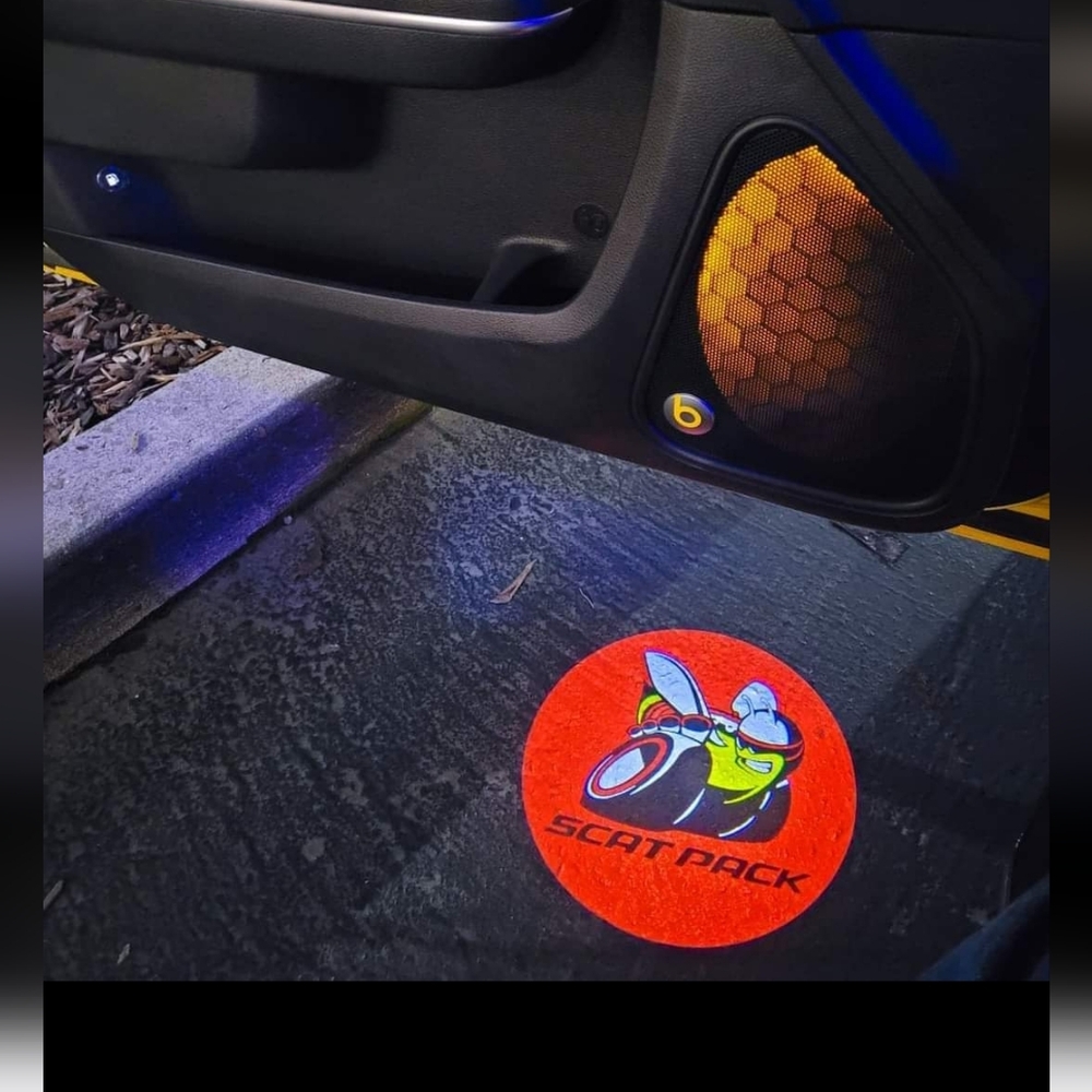 2 Challenger Scat pack car Door Projector Courtesy Lights